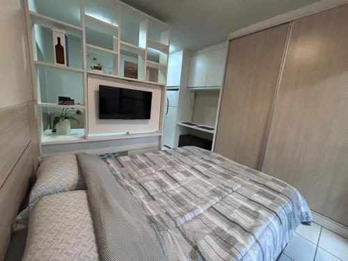 Ένα ή περισσότερα κρεβάτια σε δωμάτιο στο Apartamento - Life Space Estação