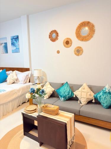 Ένα ή περισσότερα κρεβάτια σε δωμάτιο στο Cozy Tropical