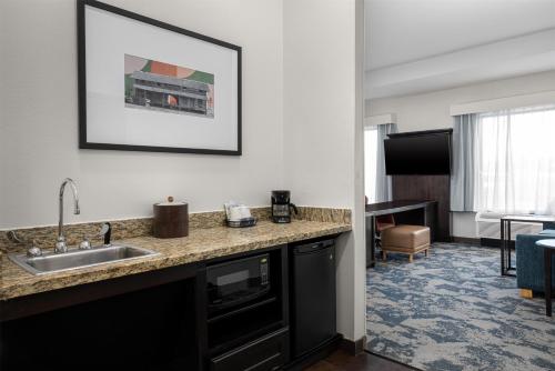 Μια τηλεόραση ή/και κέντρο ψυχαγωγίας στο Hampton Inn and Suites Hope