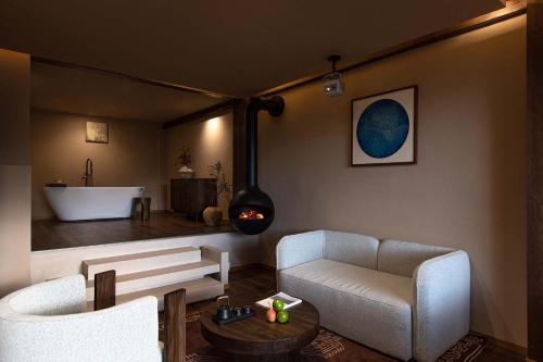 Χώρος καθιστικού στο LAKHAM DAR. YuYueju Boutique Stay