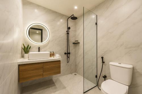 Koupelna v ubytování Aurora Grand Hotel