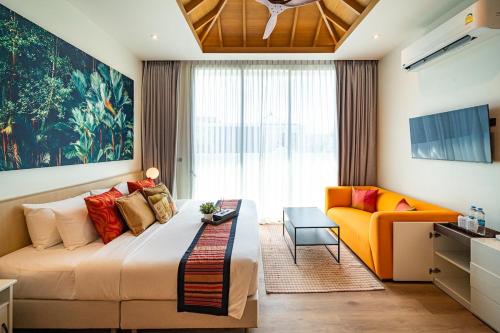 Χώρος καθιστικού στο Teak 41BR Pool Villa Bang Tao Airport Shuttle