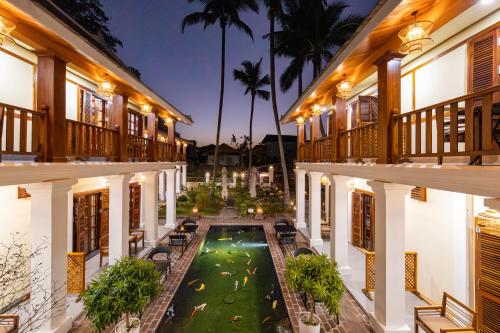 an aerial view of the courtyard of a villa at Elegant Boutique Hotel Luangprabang in Luang Prabang