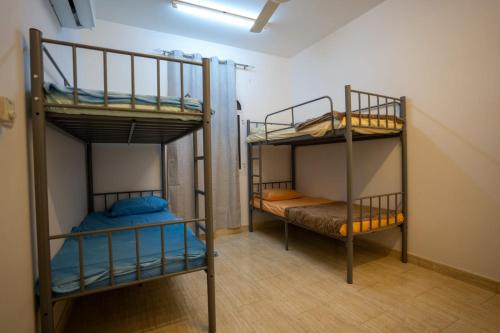 une chambre avec deux lits superposés dans une pièce dans l'établissement GW Hostel, à Mascate