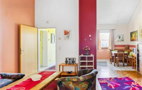 En eller flere senge i et værelse på Ferienhaus Natur pur