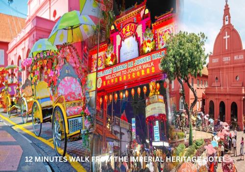 a painting of a city street with a bus at Imperial Heritage Hotel Melaka I City Centre I Free Wifi I Free Parking l Free Club Lounge Access in Melaka