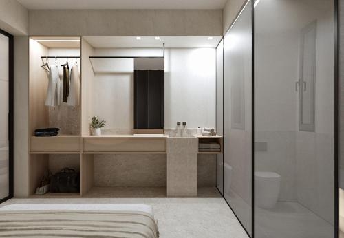 Koupelna v ubytování Evgoro Luxury Suites