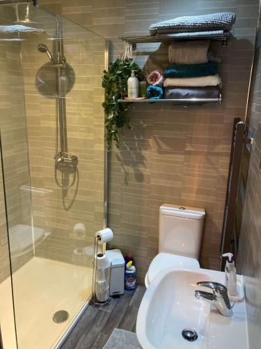 Et badeværelse på The Bonnie Stay Garden Apartment