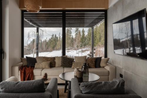 Χώρος καθιστικού στο Forest Stodoły