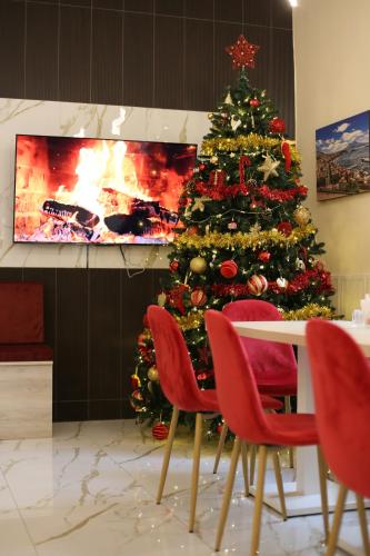 Predel za sedenje v nastanitvi AuRoom