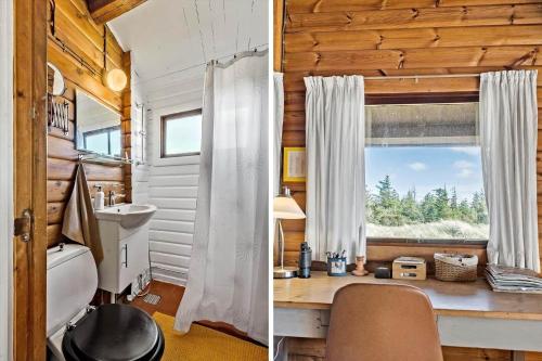 a bathroom with a desk and a window in a house at 309-Bedsted-Thy-Redningsvej-9 in Bedsted Thy