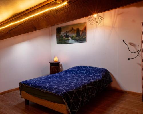 Un pat sau paturi într-o cameră la Au Cœur Du Pays Cathare