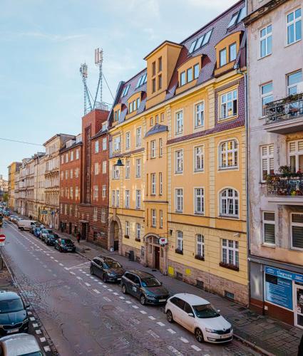 Vedere generală la Wrocław sau o vedere a orașului de la acest apartament
