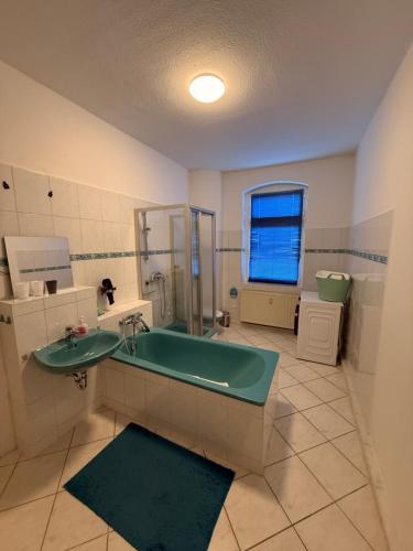 Phòng tắm tại Ferienwohnung Goldener Drache