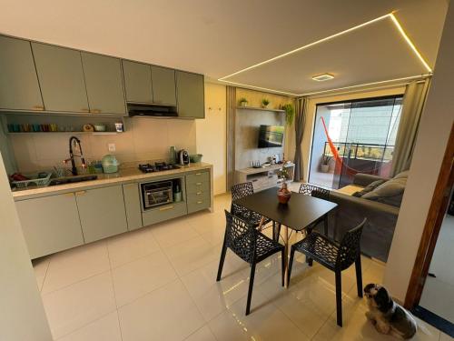 Kuchyň nebo kuchyňský kout v ubytování Oásis Cumbuco Residence