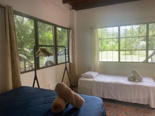 Un pat sau paturi într-o cameră la Casa Patricia