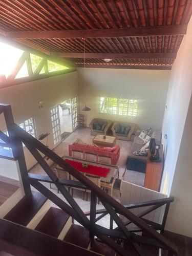 an overhead view of a living room with a couch at Casa do Sonho in Paripueira