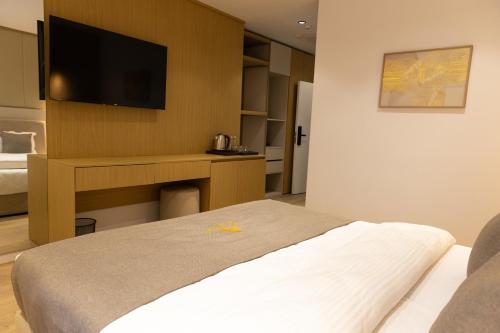 Eldhús eða eldhúskrókur á Hotel Allegra