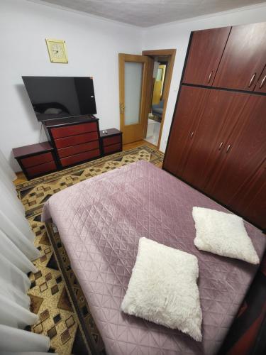 En eller flere senge i et værelse på Craiova Medicina APART