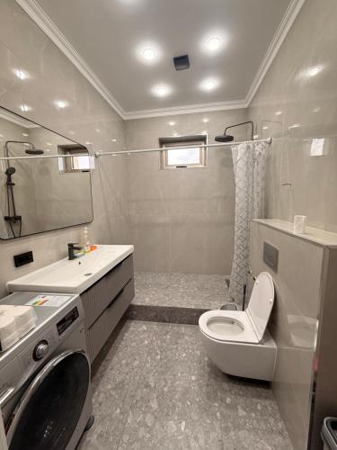 Aport Villa في بوستيري: حمام مع مرحاض ومغسلة