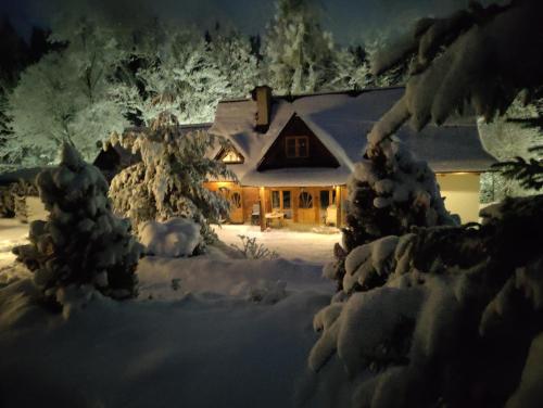 GLICZAROWA OSADA, Chata 18 osób, Domek 8 osób NA WYŁĄCZNOŚĆ, 8 sypialni z łazienkami, spokój, przyroda, wyjątkowe miejsce зимой