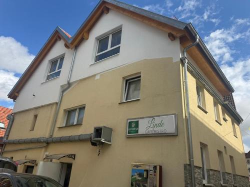 a building with a sign on the side of it at Walldürn Zentrum 1 in Walldürn