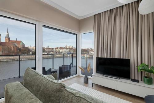 Szczecin River View Terrace with AC & Parking by Noclegi Renters