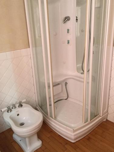 a bathroom with a shower and a toilet at B&B san Biagio parma in Parma