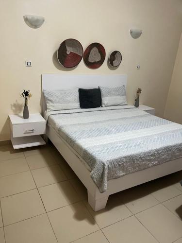 Ένα ή περισσότερα κρεβάτια σε δωμάτιο στο Villa chez Julien