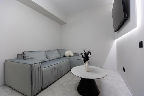 Μια τηλεόραση ή/και κέντρο ψυχαγωγίας στο Luna Minimalist Apartment