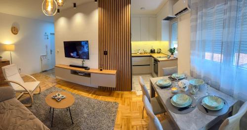 TV a/nebo společenská místnost v ubytování APARTMAN ANASTASIJA i DANKA