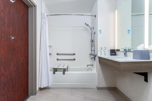 a bathroom with a tub and a sink and a shower at Holiday Inn Express Hotel Twin Falls by IHG in Twin Falls