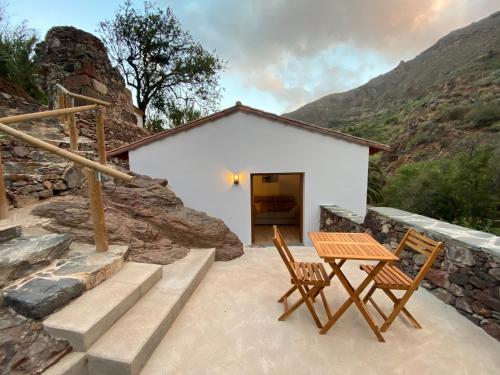 En generel udsigt til bjerge eller udsigt til bjerge taget fra feriehuset