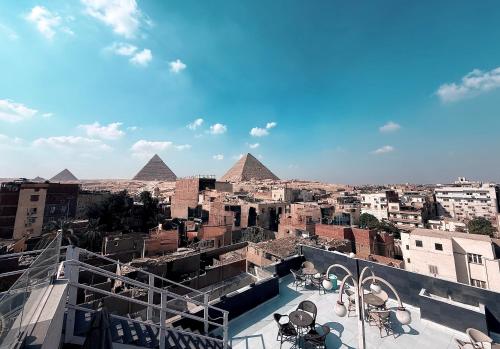 Nespecifikovaný výhled na destinaci Káhira nebo výhled na město při pohledu z hotelu