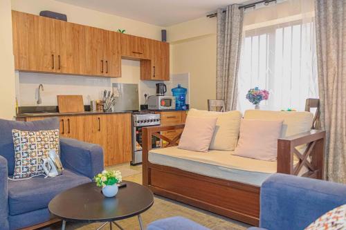 Kuchyň nebo kuchyňský kout v ubytování Ebony 1br Nanyuki town