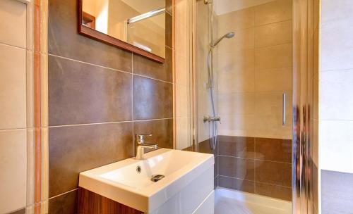 a bathroom with a sink and a shower at Villa Beram in Pazin