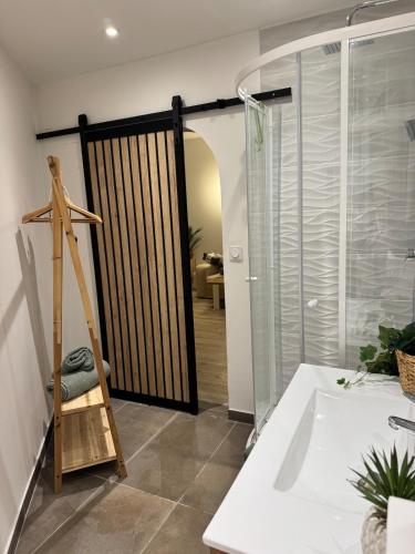 O baie la Modern suite with private Jacuzzi garden