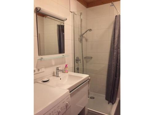 a bathroom with a sink and a shower at Holiday apartment with 1 bedroom in Königsleiten