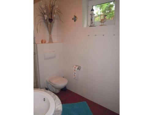 een badkamer met toilet en wastafel bij Holiday home at Fleesensee in Silz