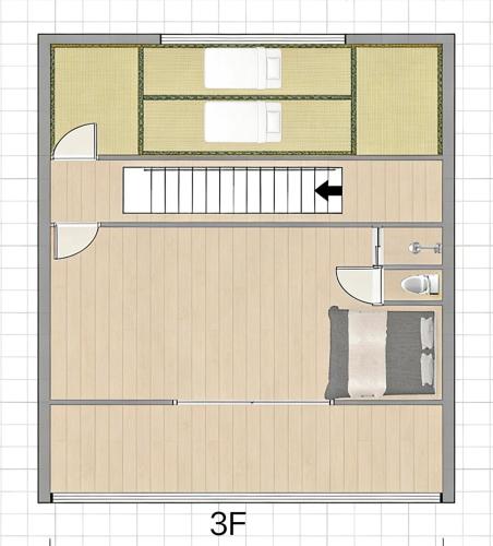 a floor plan of a room with a bed at Osaka Large House 13Guests 5BR 3Bath 3Shower in Osaka