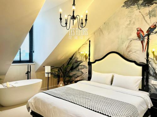 En eller flere senge i et værelse på BlueDream