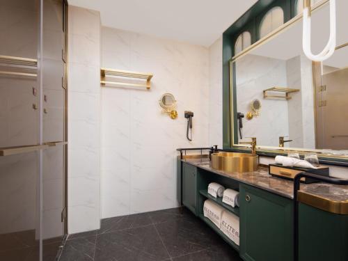 Kuchyň nebo kuchyňský kout v ubytování Wuhan International Plaza