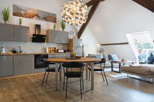 Kuchyň nebo kuchyňský kout v ubytování Ahrenshof 8