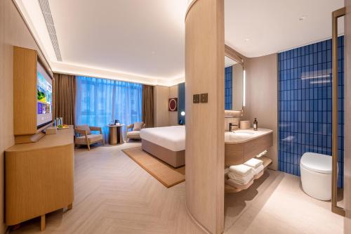 Koupelna v ubytování Jingdong Headquarters Crystal Orange Hotel, Yizhuang, Beijing