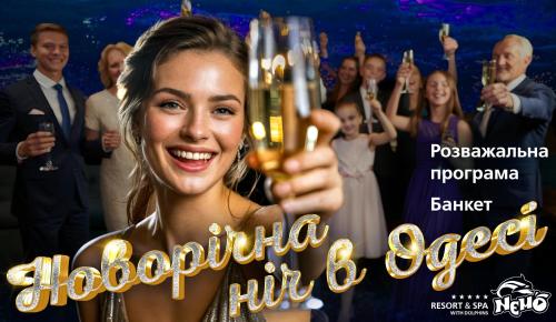 a poster for a party with a woman holding a glass of champagne at NEMO Hotel Resort & SPA in Odesa