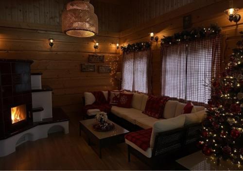 Posezení v ubytování Rusínsky Dvor s privátnym Wellness