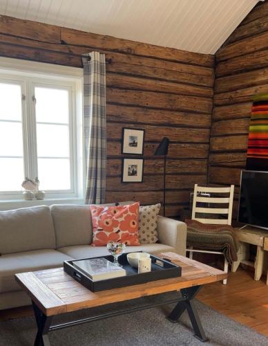 Χώρος καθιστικού στο Charming cabin in Henningsvær