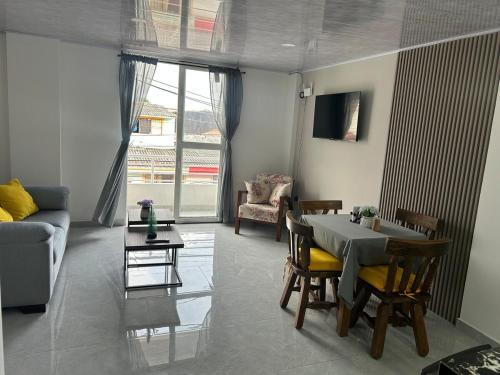 Χώρος καθιστικού στο Casa Nube