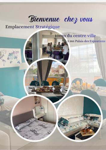 Bel appartement spacieux et lumineux de 100m2 au 3e étage avec ascenseur -A 5mn à pied du parc des expositions congrès de Dijon et ENG et 10mn du centre ville place Parking devant l'immeuble