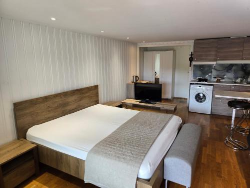 Nhà bếp/bếp nhỏ tại 1 BR Apt Oslo, Garden, Terrace, Free Parking,